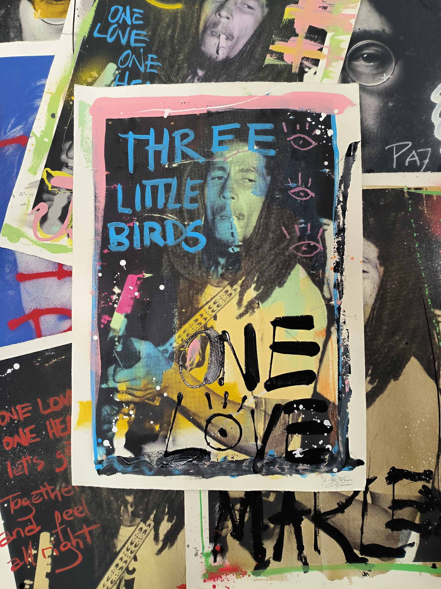 Bob Marley - Retrato print (original painting on paper) Arte Urbano Barcelona