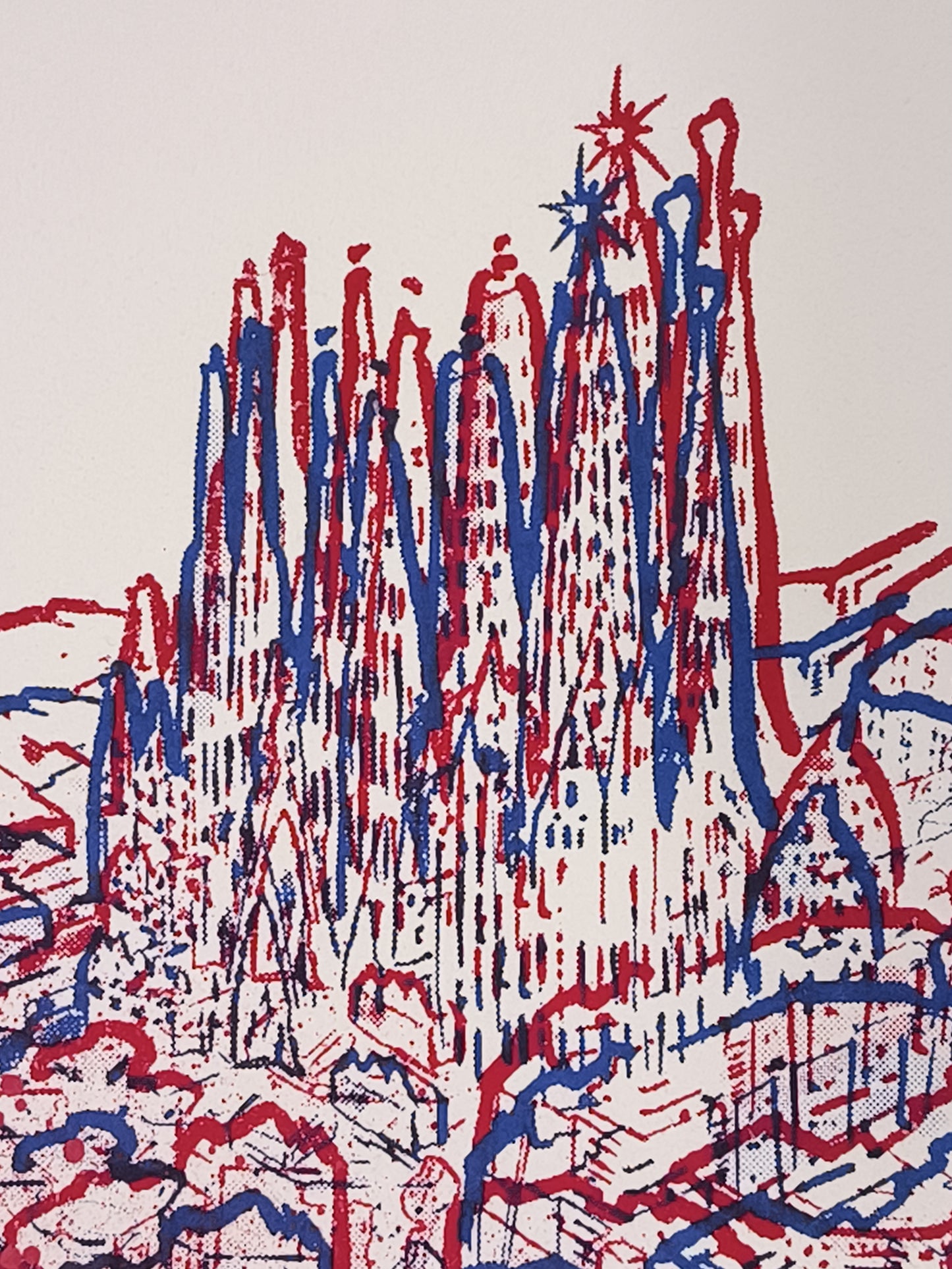 L'Eixample: Un viaje por la Barcelona de Gaudí - Retrato print (original painting on paper) Arte Urbano Barcelona