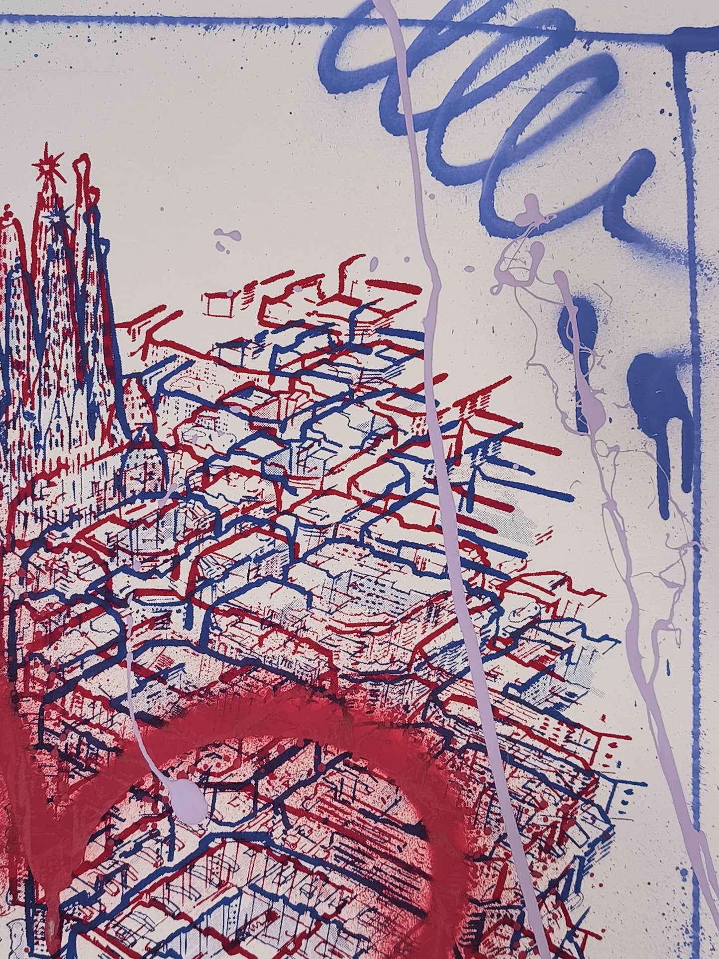 L'Eixample: Un viaje por la Barcelona de Gaudí - Retrato print (original painting on paper) Arte Urbano Barcelona