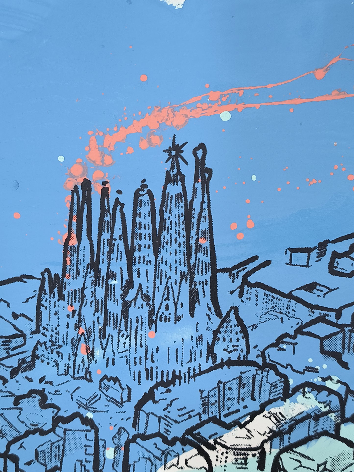 L'Eixample: Un viaje por la Barcelona de Gaudí - Retrato print (original painting on paper) Arte Urbano Barcelona