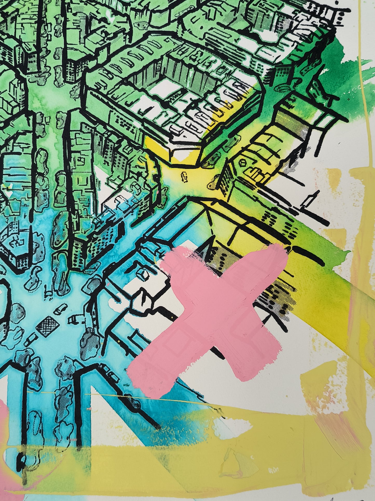 L'Eixample: Un viaje por la Barcelona de Gaudí - Retrato print (original painting on paper) Arte Urbano Barcelona