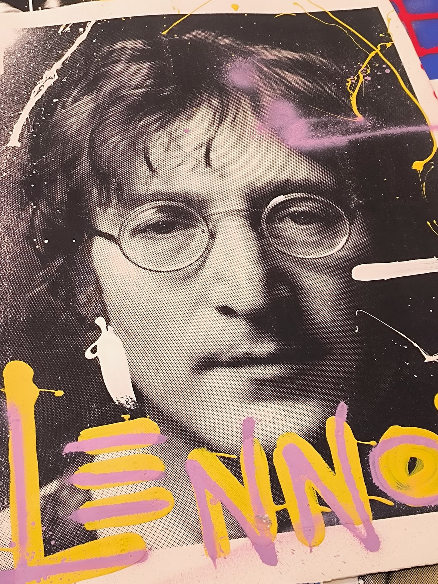 John Lenon - Retrato print (Original painting on paper) Arte Urbano Barcelona
