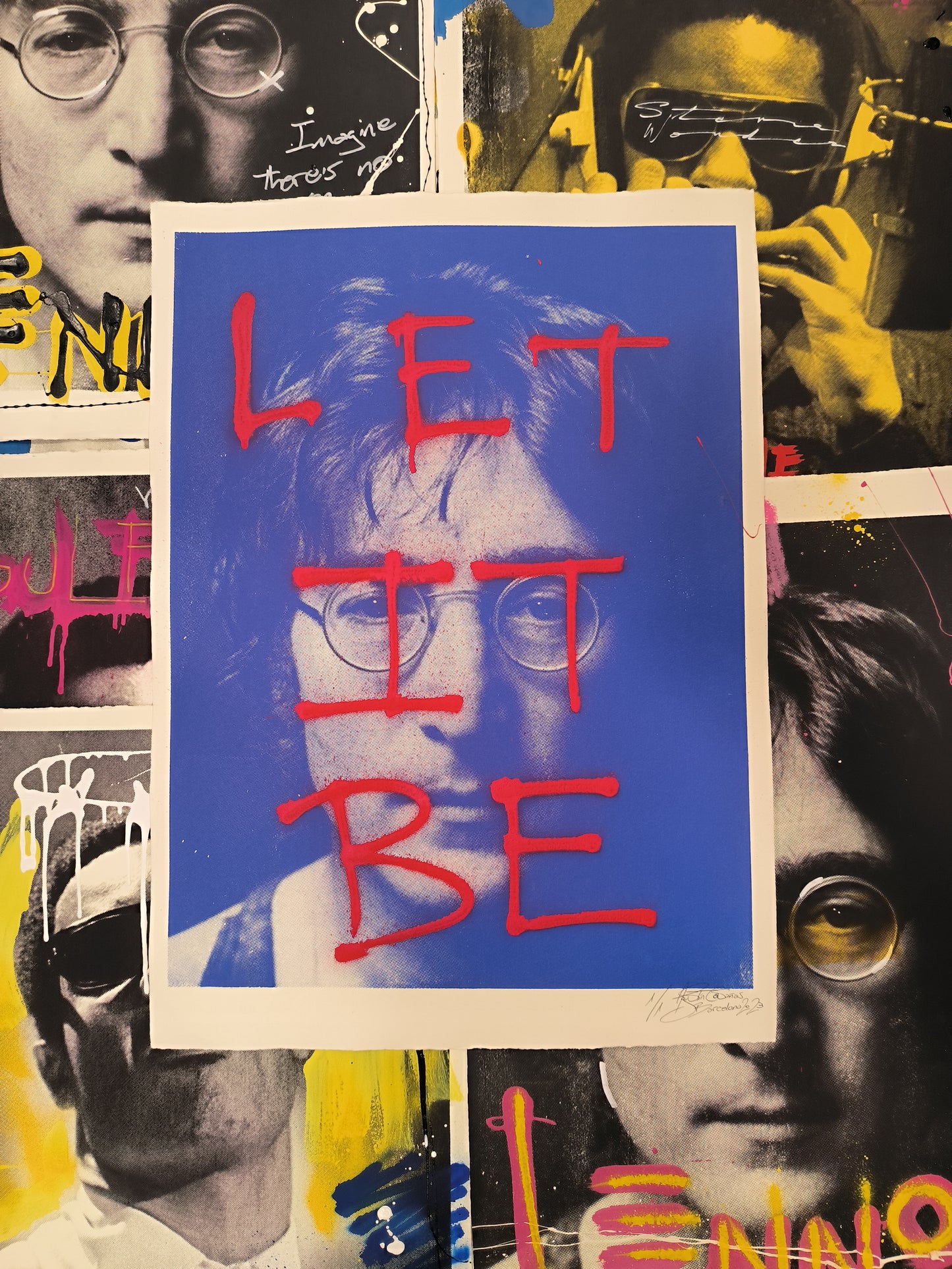 John Lennon - Retrato print (Original painting on paper) Arte Urbano Barcelona