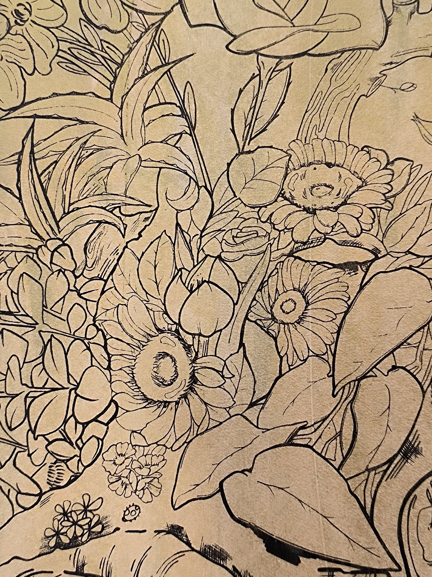 Corazon Floral - Retrato print (Original painting on paper) Arte Urbano Barcelona