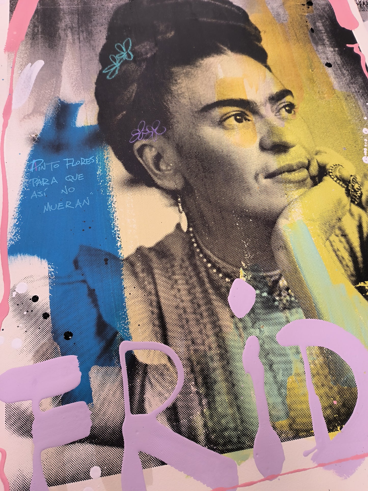 Frida Kahlo - Retrato print (Original painting on paper) Arte Urbano Barcelona