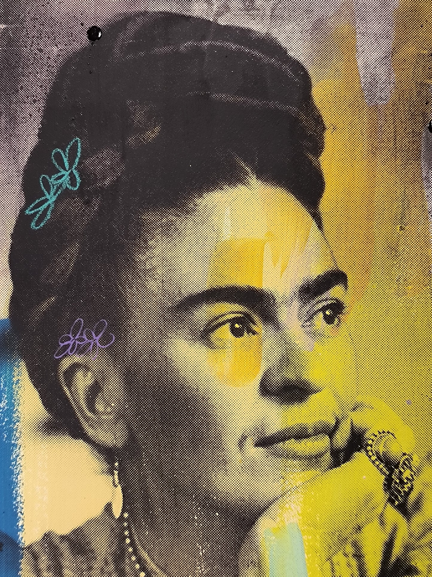 Frida Kahlo - Retrato print (Original painting on paper) Arte Urbano Barcelona