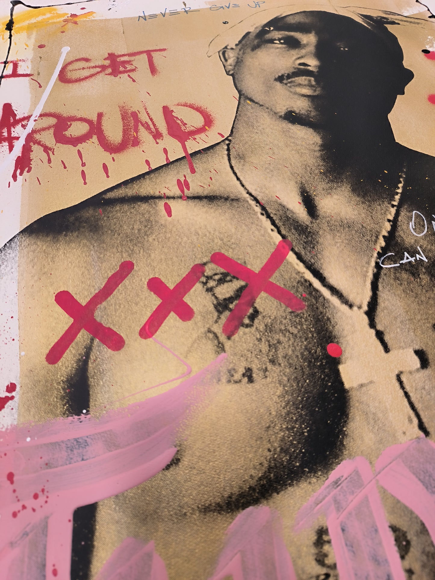 Tupac - Retrato print (Original painting on paper) Arte Urbano Barcelona