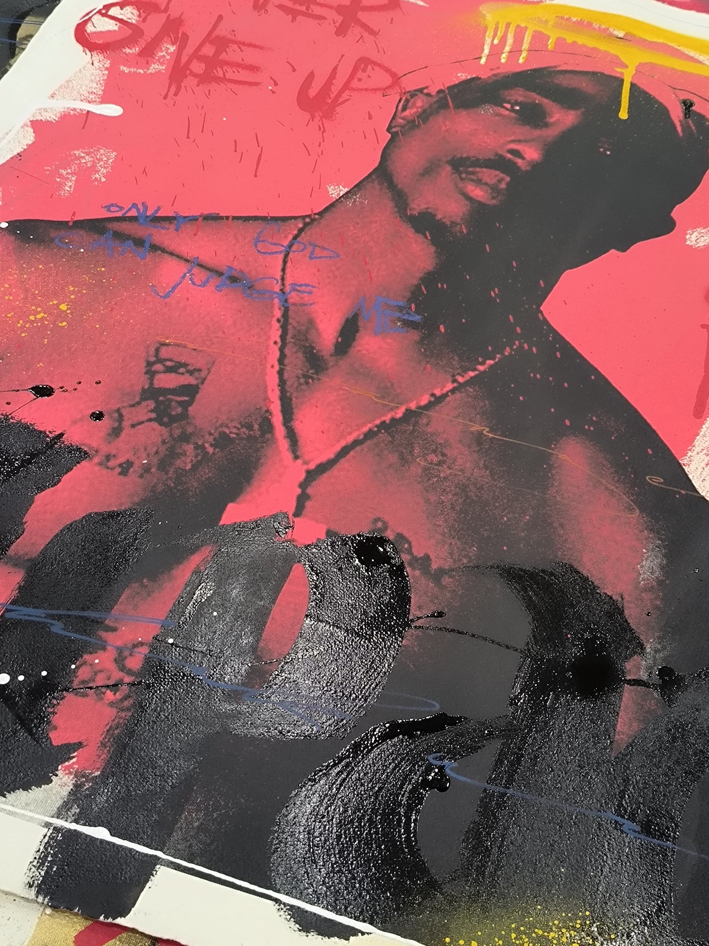 Tupac - Retrato print (Original painting on paper) Arte Urbano Barcelona