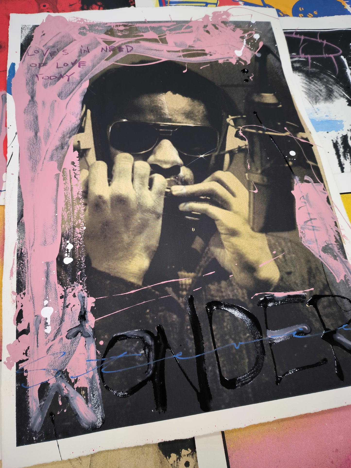 Stevie Wonder - Retrato print (original painting on paper) Arte urbano Barcelona