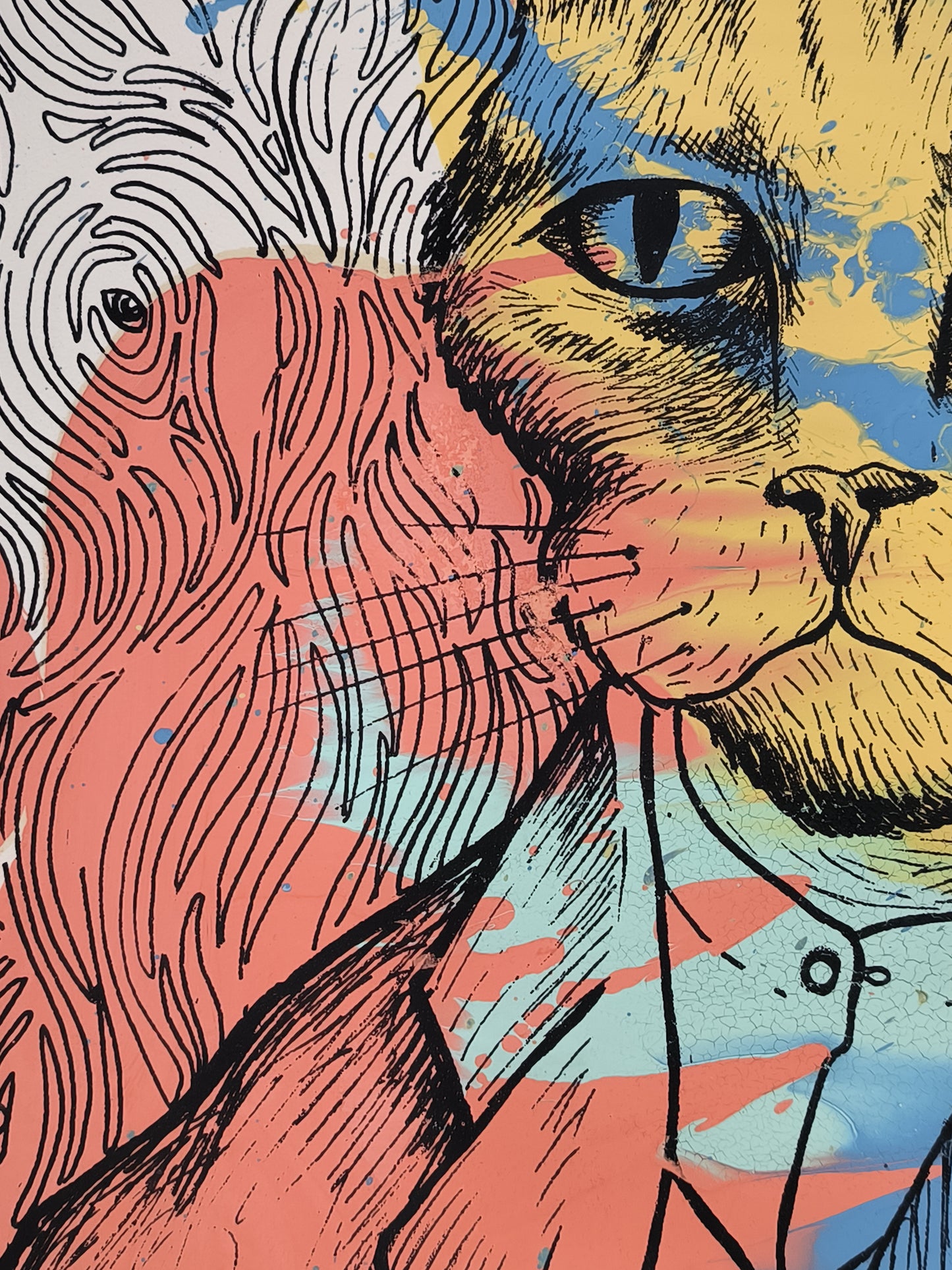 Gato Formal - Retrato print (original painting on paper) Arte Urbano Barcelona