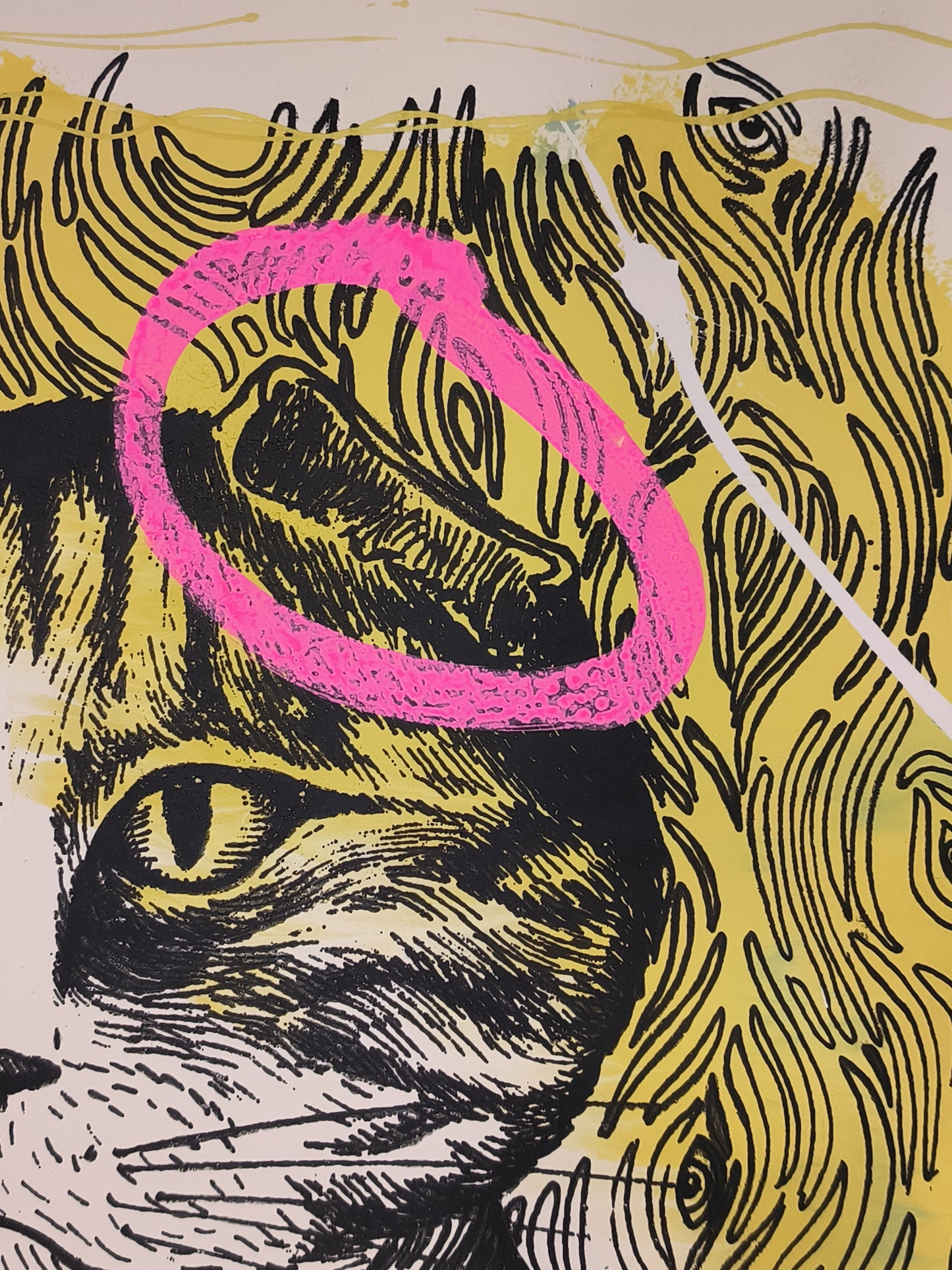 Gato Absenta - Retrato print (original painting on paper) Arte Urbano Barcelona
