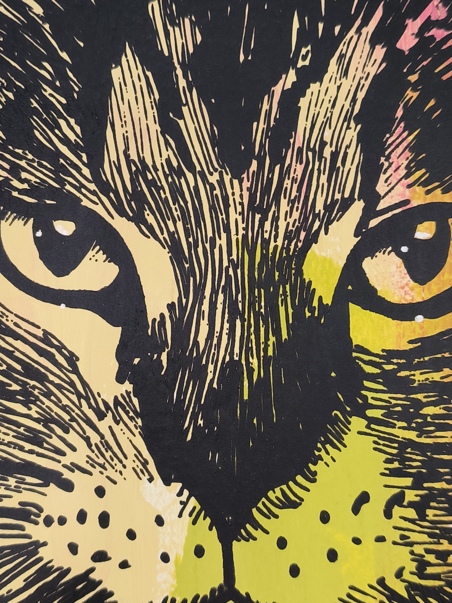 Gato Punk - Retrato print (original painting on paper) Arte Urbano Barcelona