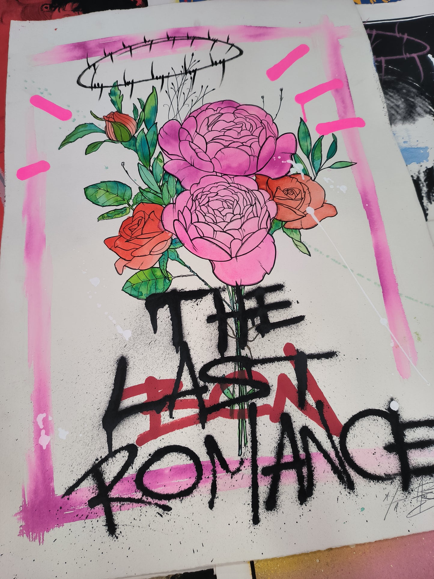 The Last Romance - Retrato print (original painting on paper) Arte Urbano Barcelona