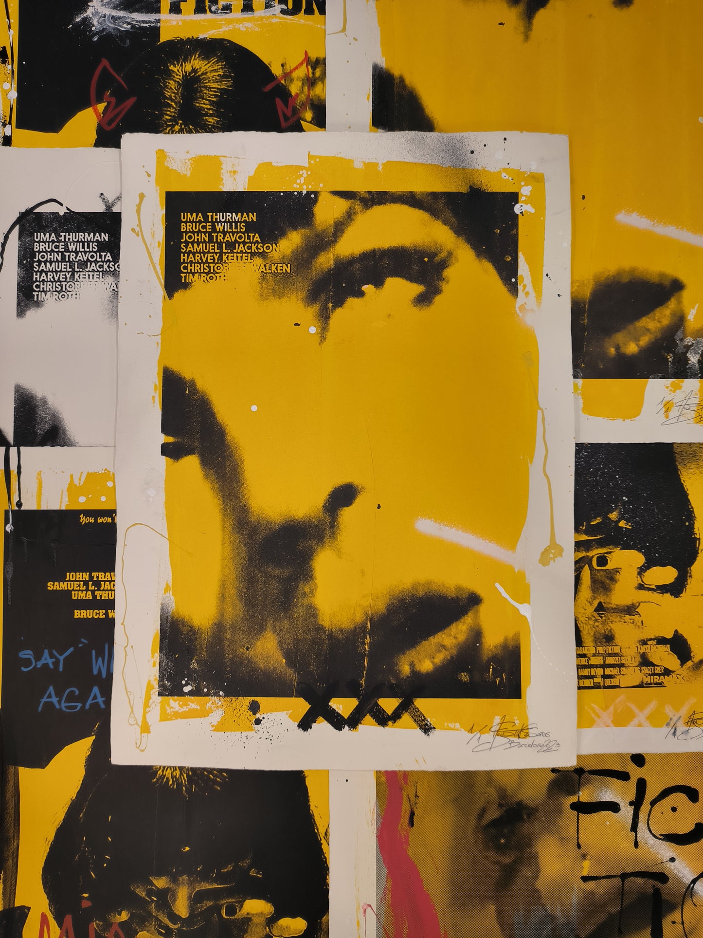 Mia Wallace - Retrato print (original painting on paper) Arte Urbano Barcelona