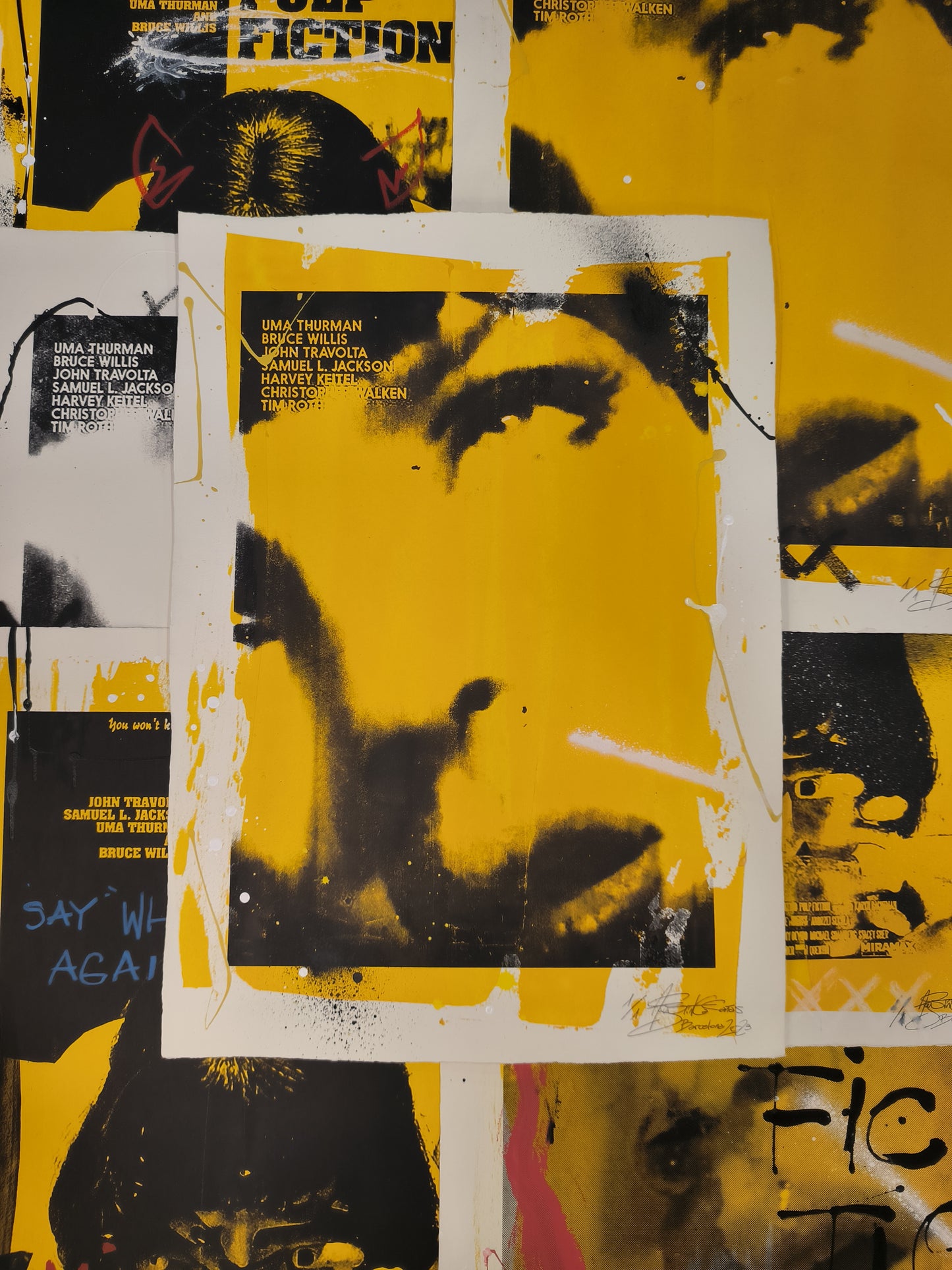 Mia Wallace - Retrato print (original painting on paper) Arte Urbano Barcelona