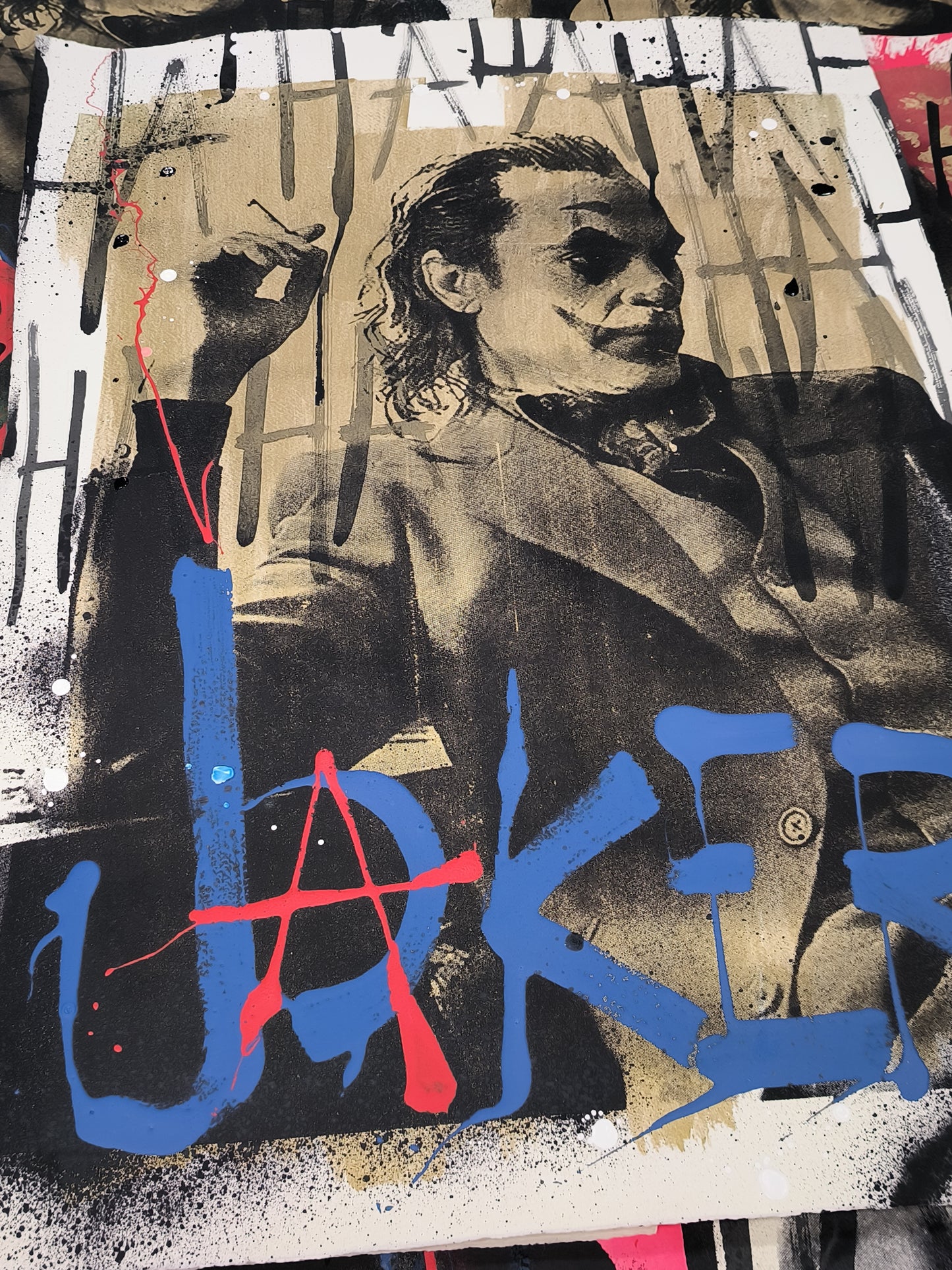 Joker - Retrato print (original painting on paper) Arte Urbano Barcelona