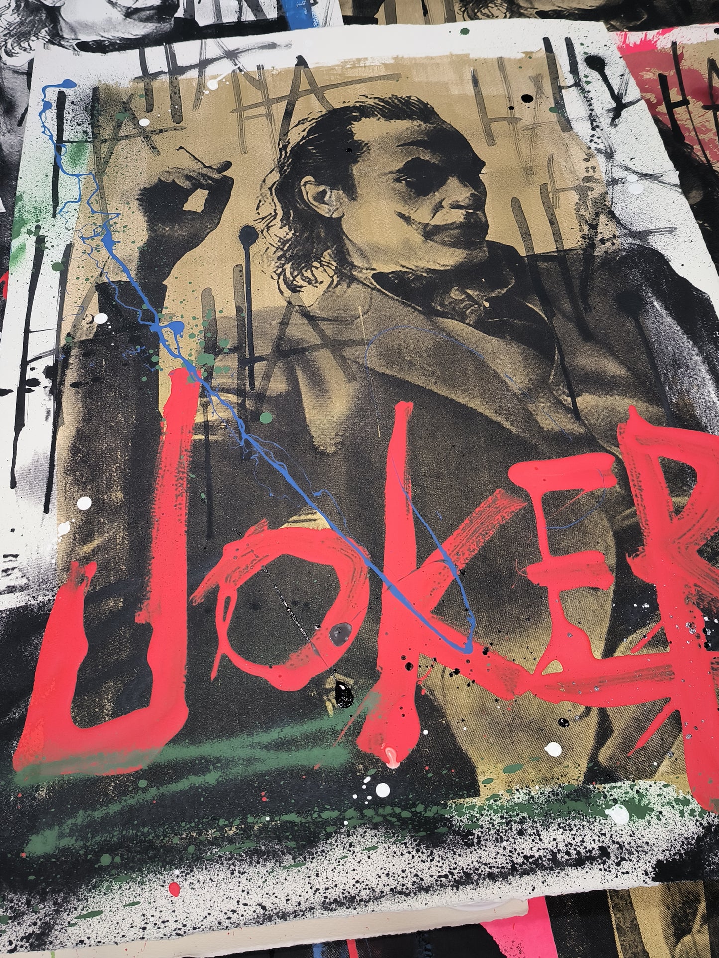 Joker - Retrato print (original painting on paper) Arte Urbano Barcelona