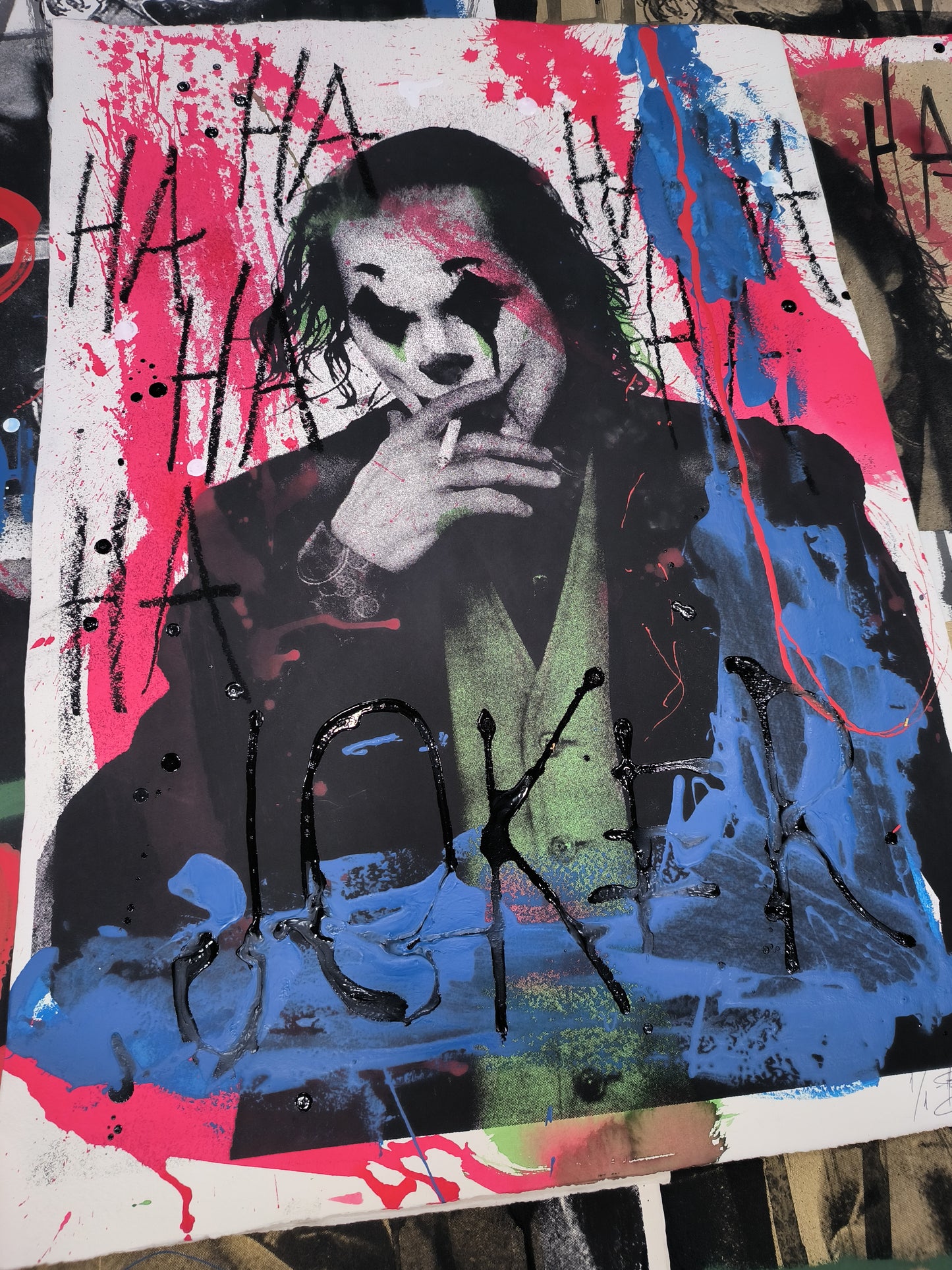 Joker - Retrato print (original painting on paper) Arte Urbano Barcelona