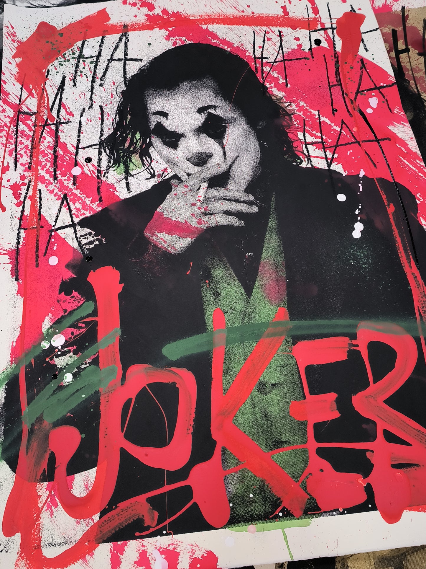 Joker - Retrato print (original painting on paper) Arte Urbano Barcelona