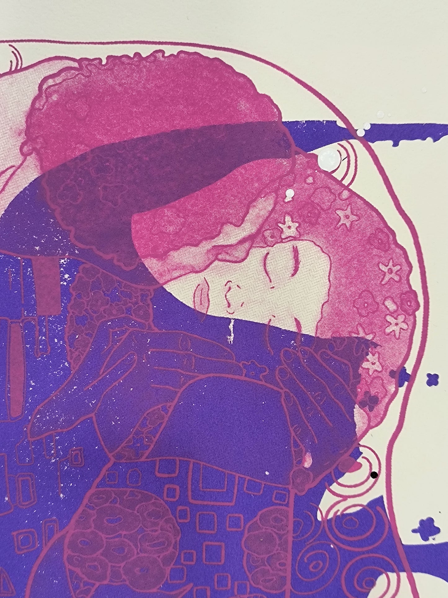 El Beso de Klimt - Retrato print (original painting on paper) Arte Urbano Barcelona