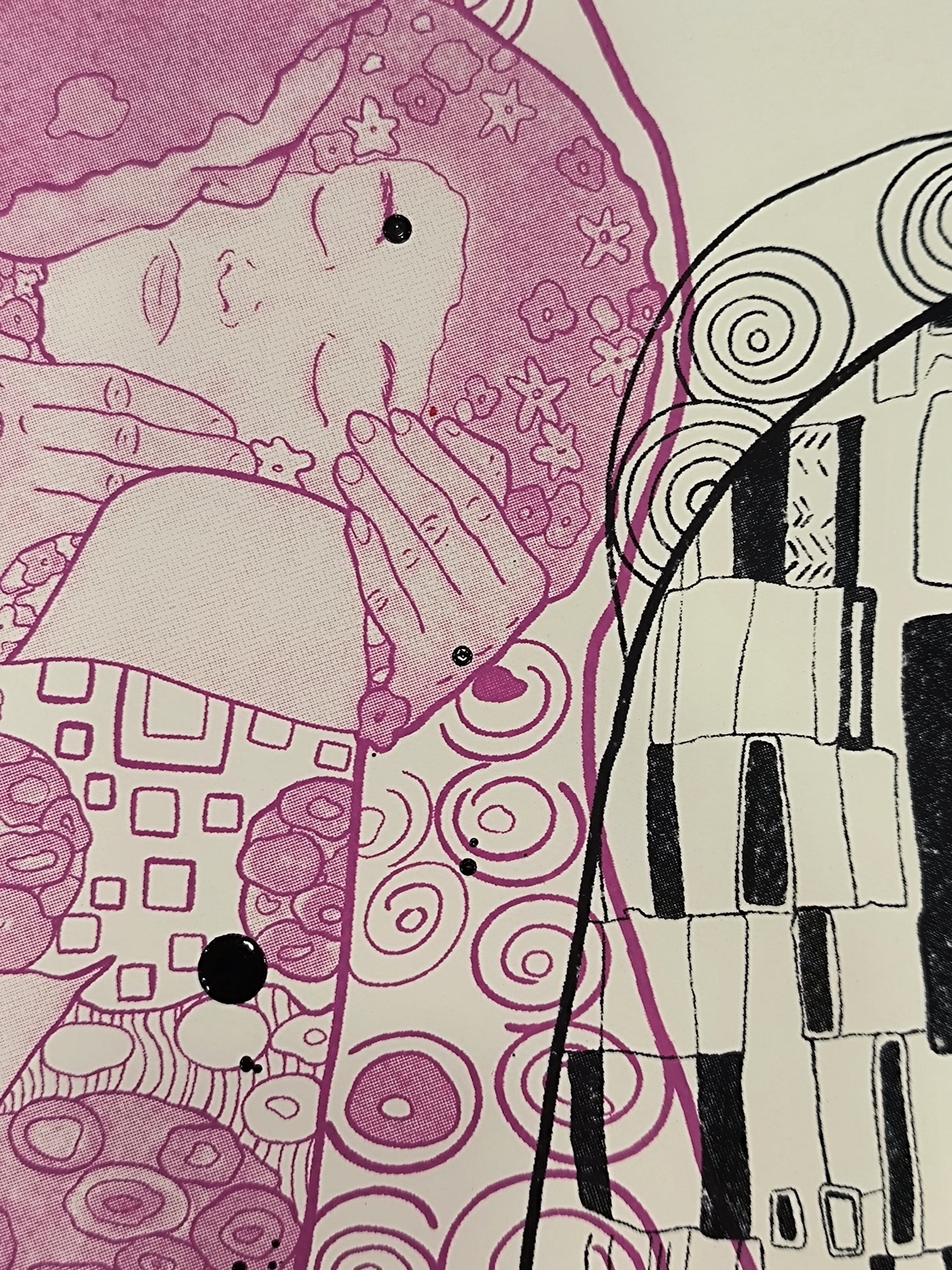 El Beso de Klimt - Retrato print (original painting on paper) Arte Urbano Barcelona