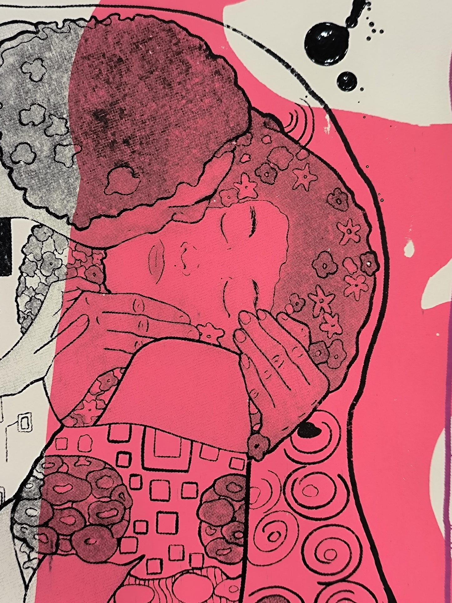 El Beso de Klimt - Retrato print (original painting on paper) Arte Urbano Barcelona