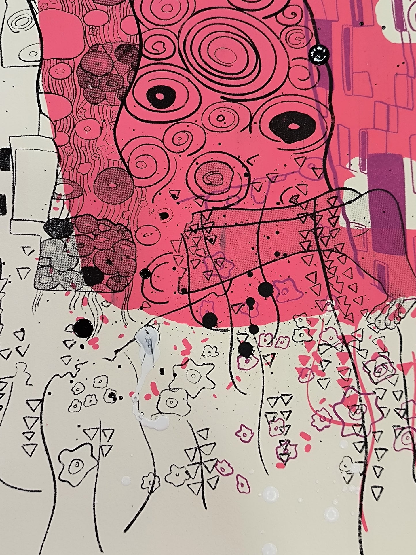 El Beso de Klimt - Retrato print (original painting on paper) Arte Urbano Barcelona