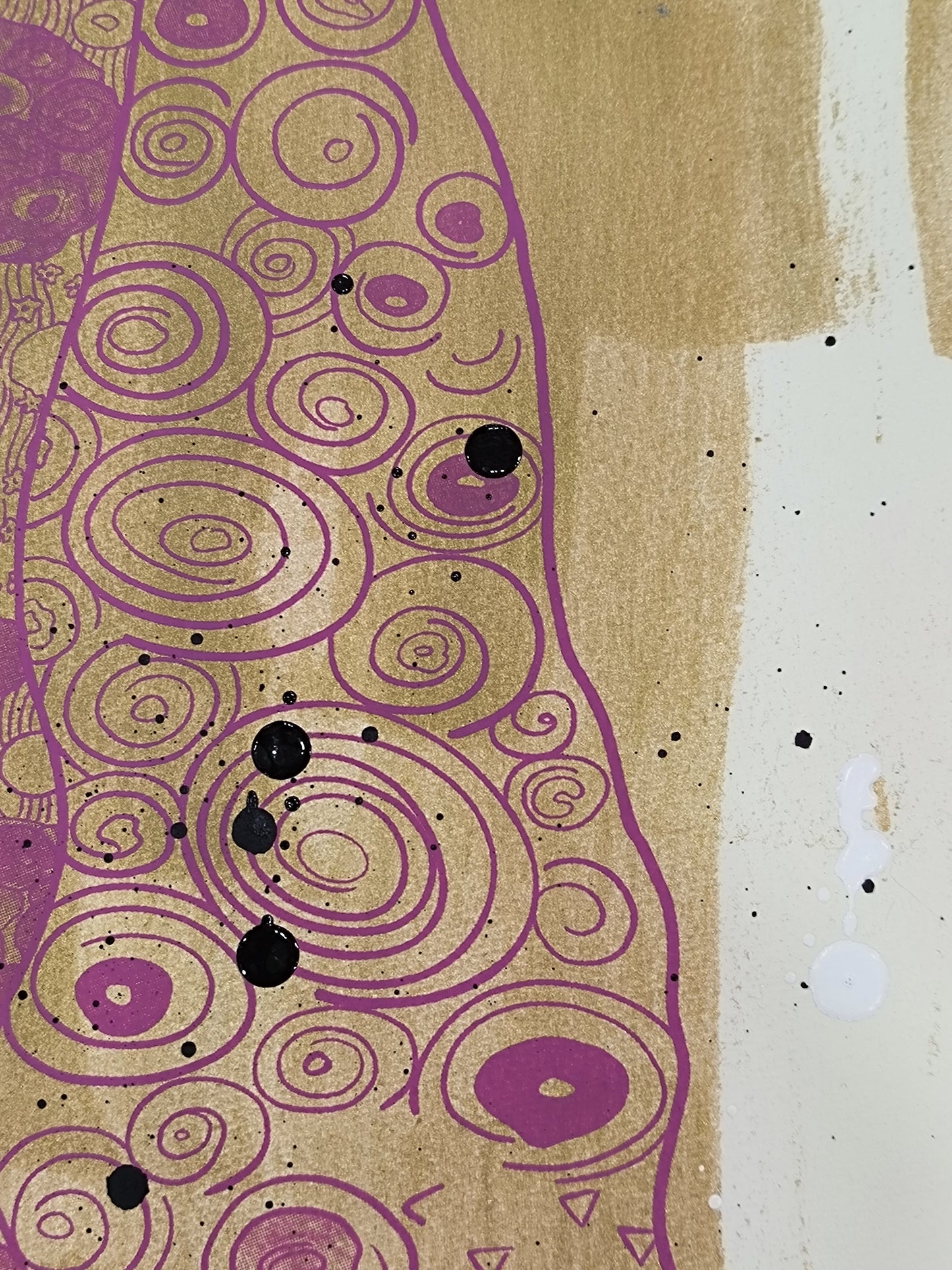 El Beso de Klimt - Retrato print (original painting on paper) Arte Urbano Barcelona