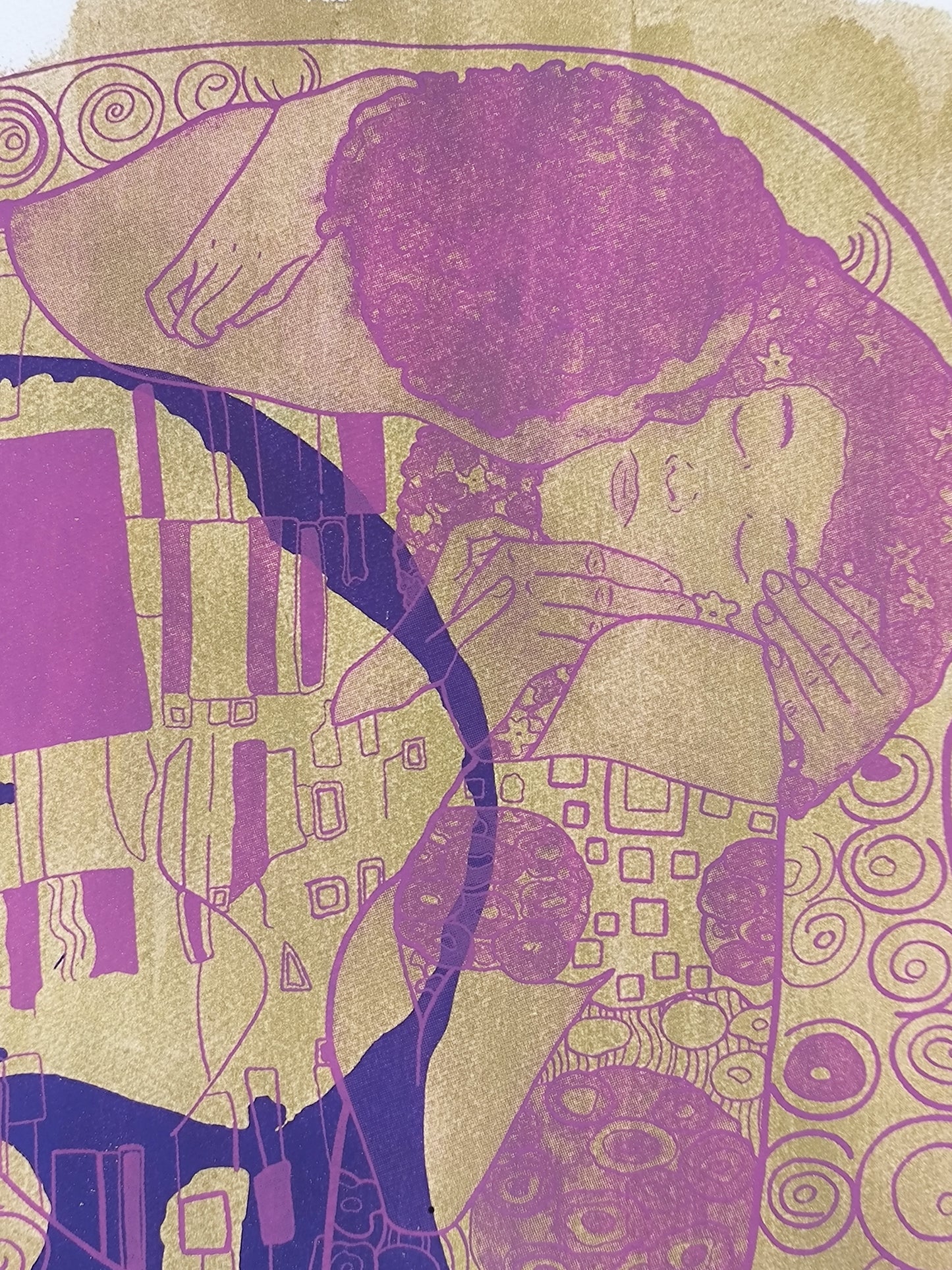 El Beso de Klimt - Retrato print (original painting on paper) Arte Urbano Barcelona