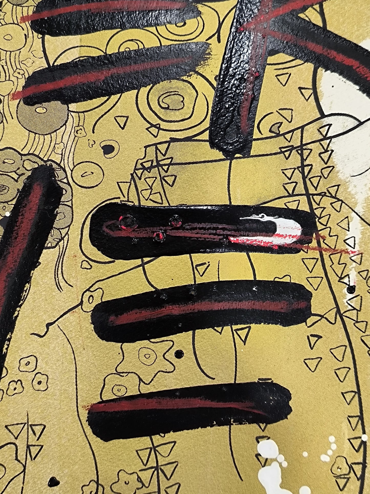El Beso de Klimt - Retrato print (original painting on paper) Arte Urbano Barcelona