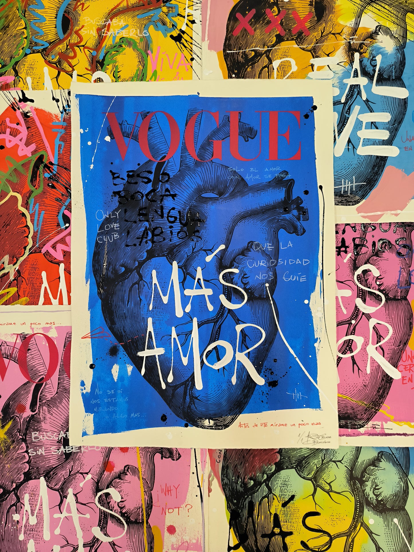 Corazón Anatómico - Retrato print (original painting on paper) Arte Urbano Contemporaneo Barcelona
