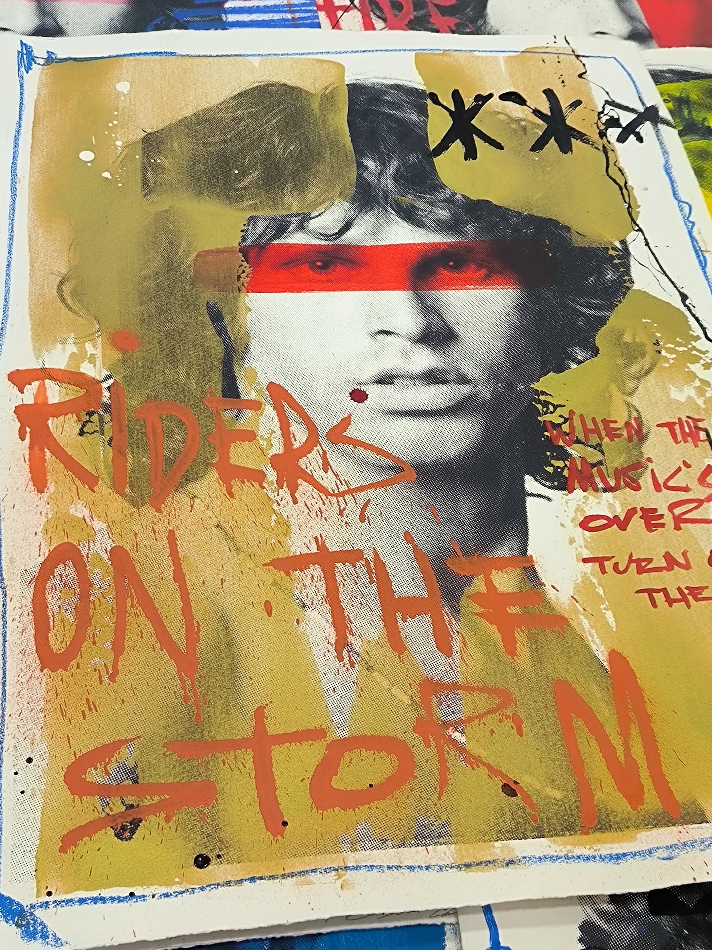 Jim Morrison - Retrato print (original painting on paper) Arte Urbano Barcelona