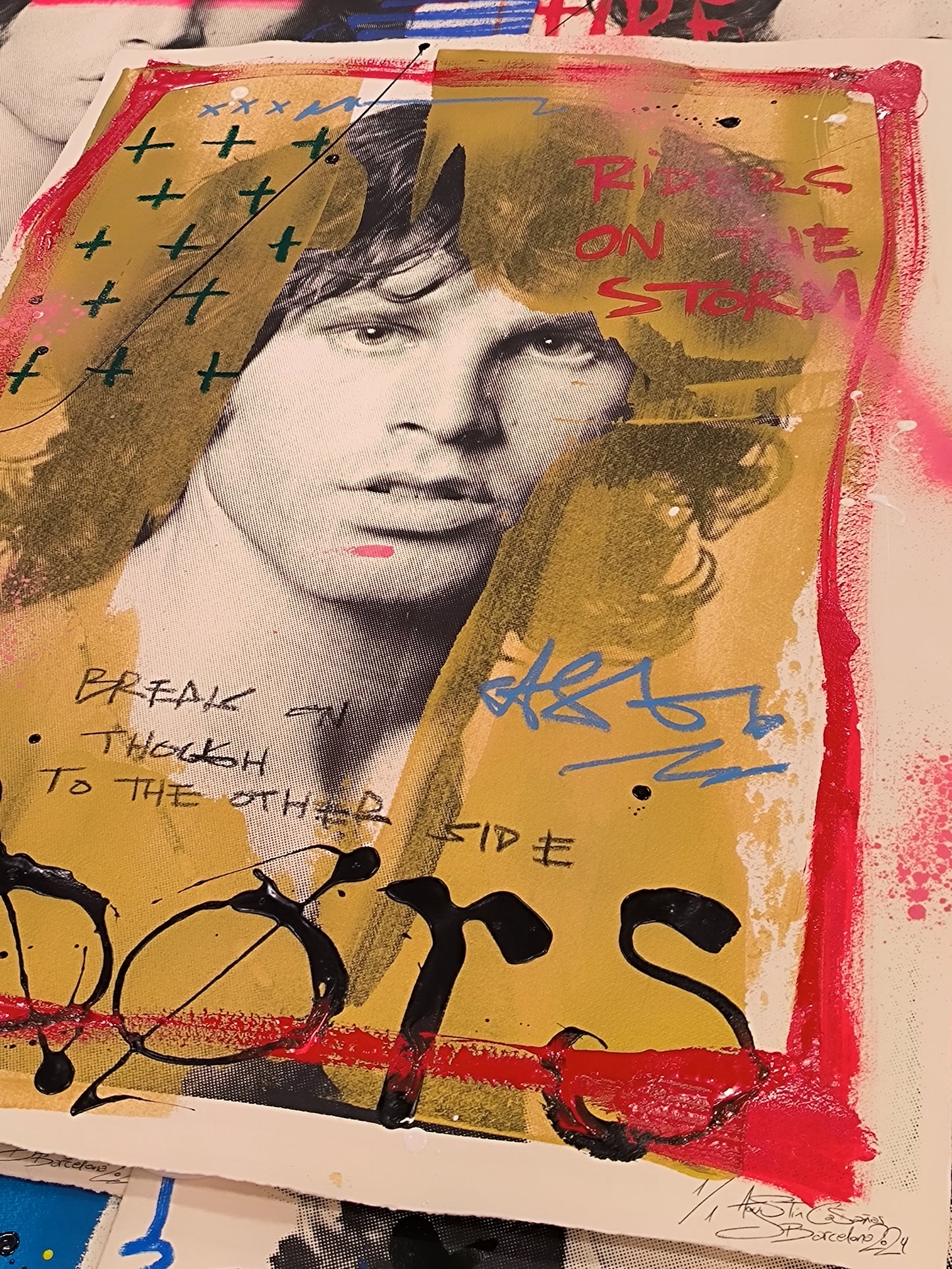 Jim Morrison - Retrato print (original painting on paper) Arte Urbano Barcelona