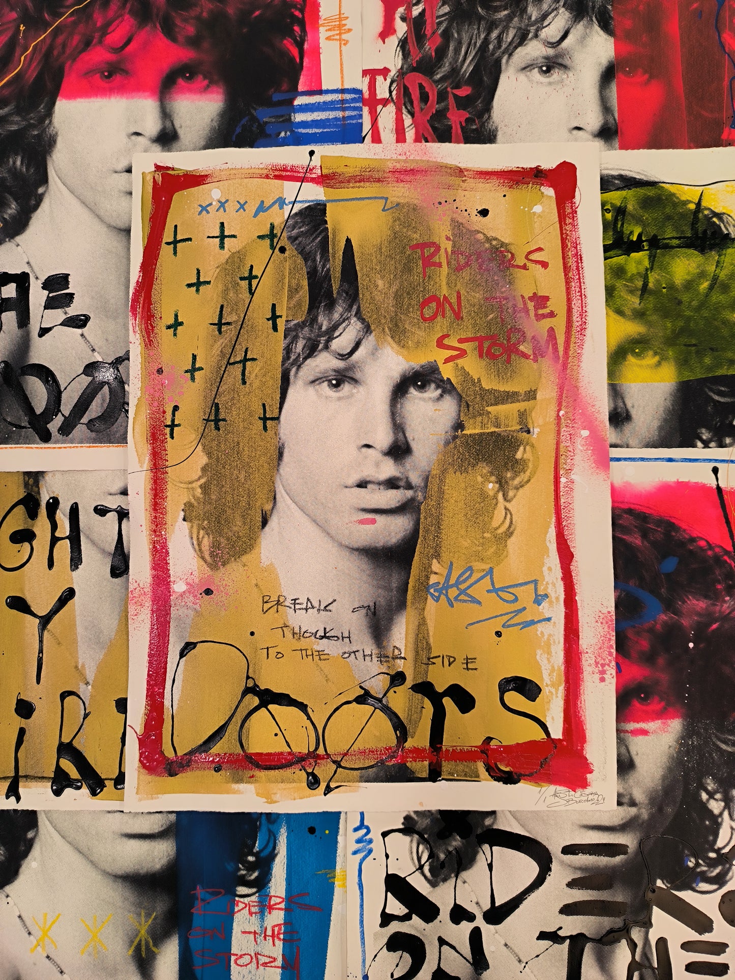 Jim Morrison - Retrato print (original painting on paper) Arte Urbano Barcelona