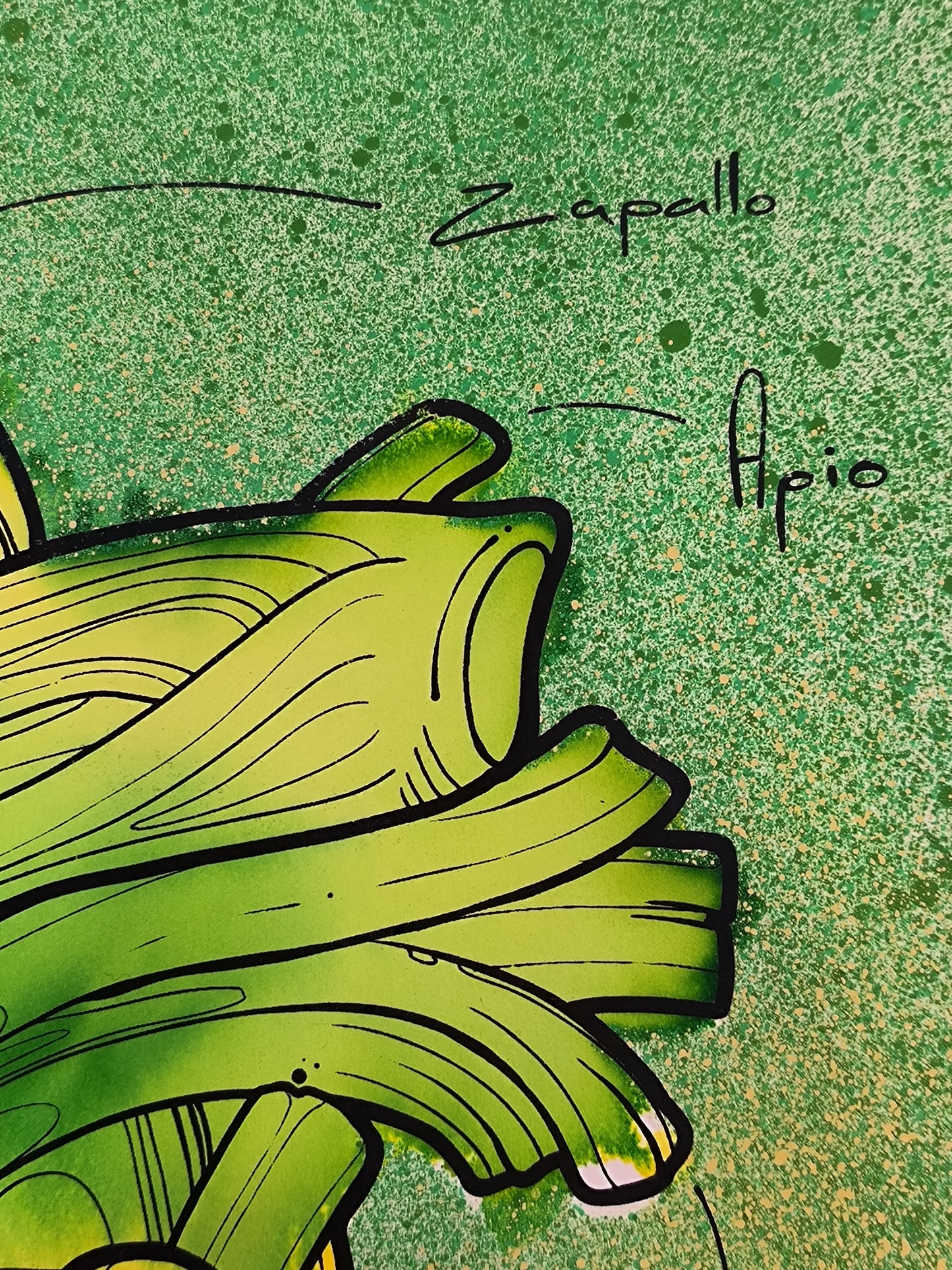 Corazon Vegetal - Retrato print (original painting on paper) Arte Urbano Contemporaneo Barcelona