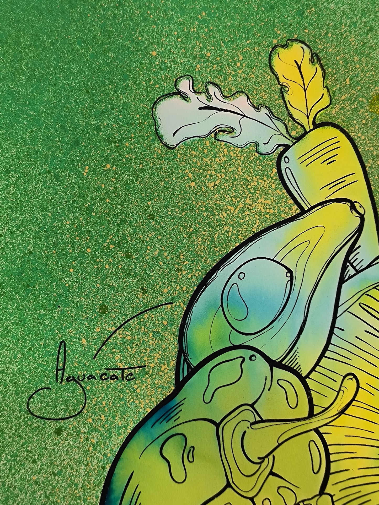 Corazon Vegetal - Retrato print (original painting on paper) Arte Urbano Contemporaneo Barcelona
