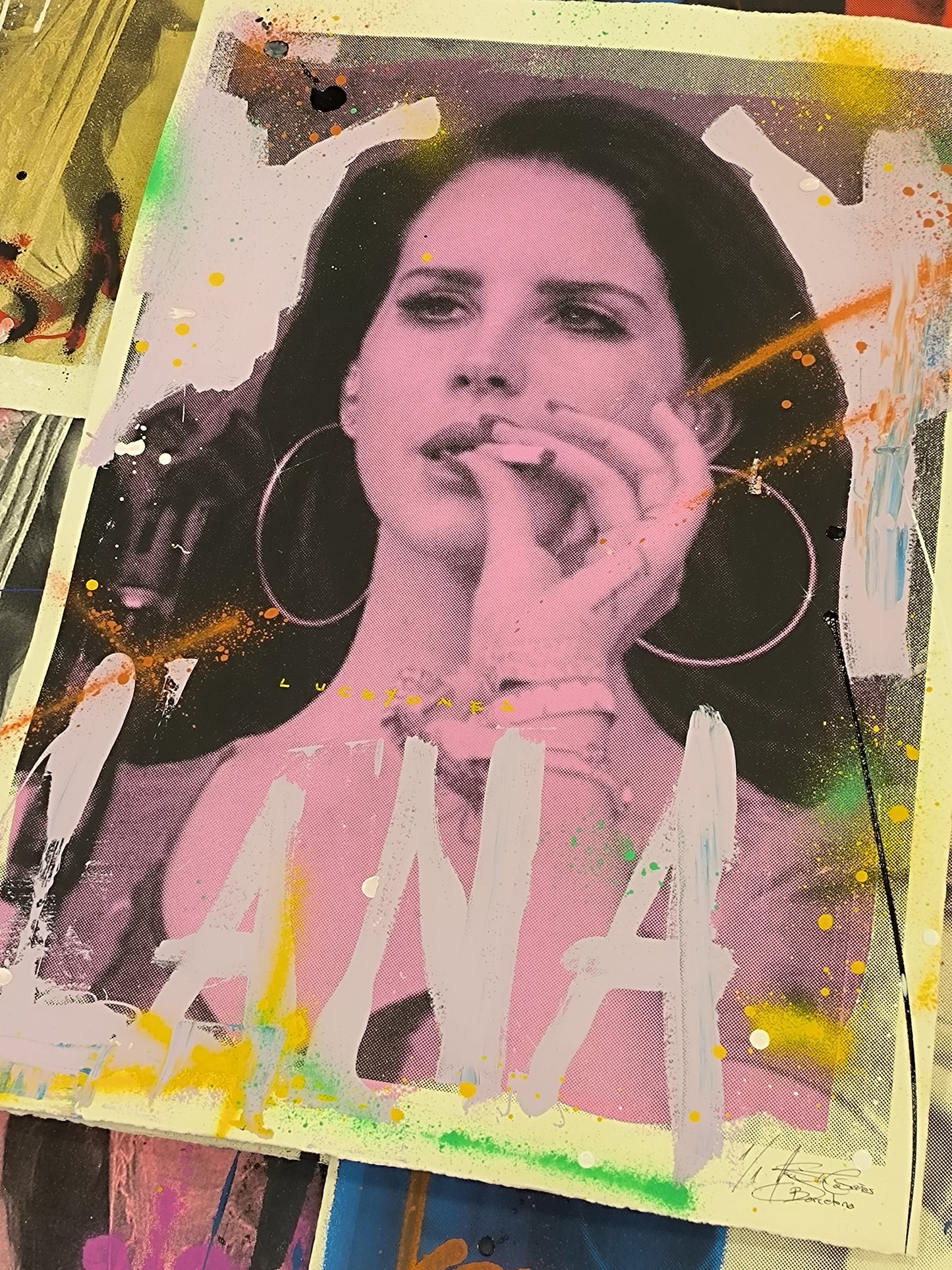 Lana del Rey - Retrato print (original painting on paper) Arte Urbano Barcelona