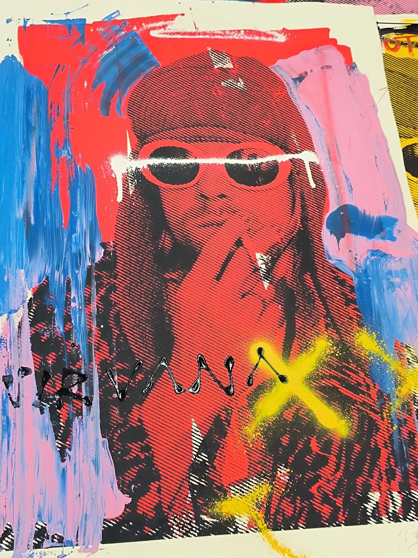 Kurt Cobain - Retrato print (original painting on paper) Arte Urbano Barcelona