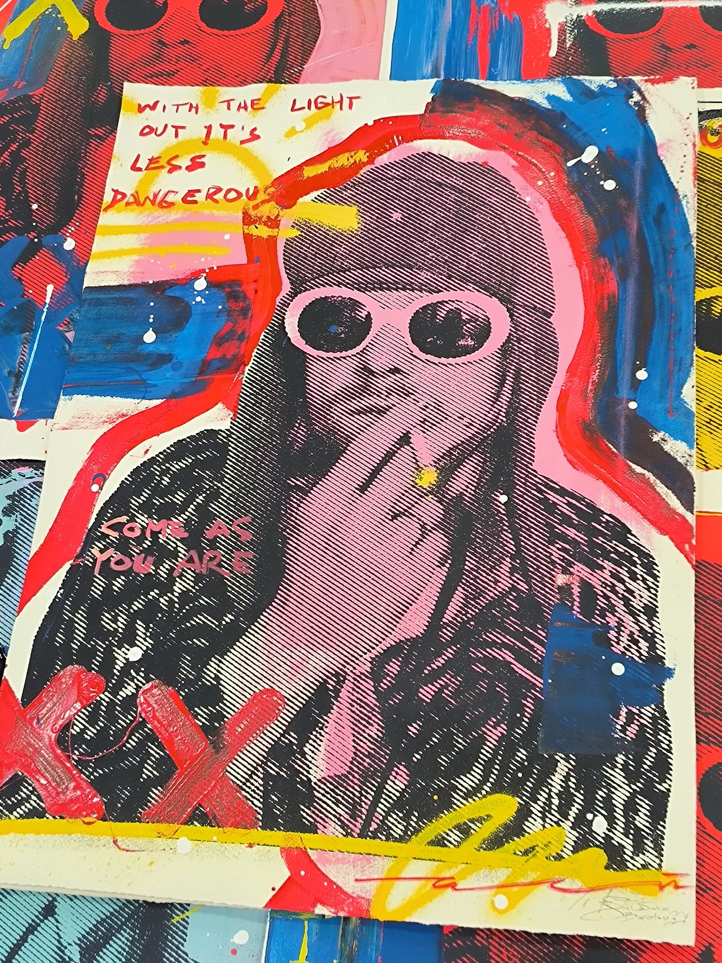 Kurt Cobain - Retrato print (original painting on paper) Arte Urbano Barcelona