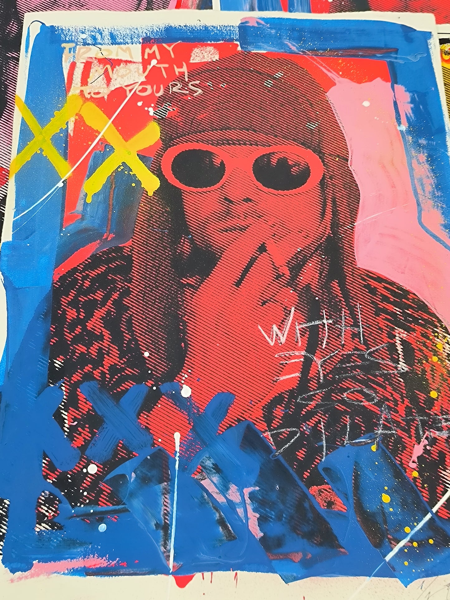 Kurt Cobain - Retrato print (original painting on paper) Arte Urbano Barcelona