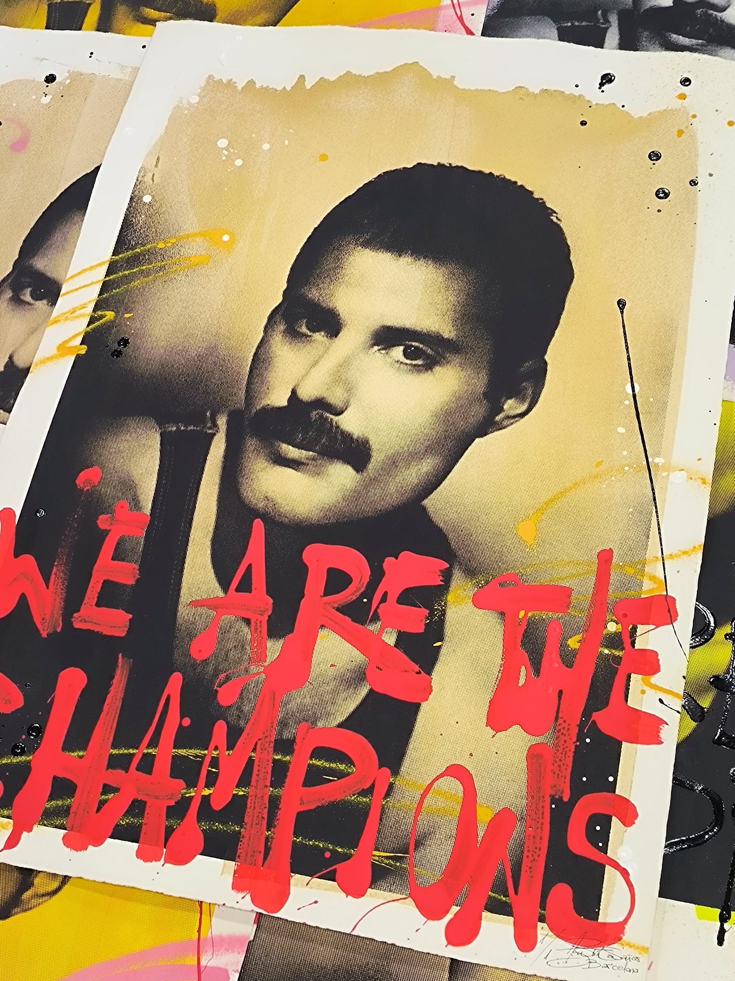 Freddie Mercury - Queen: Arte Urbano Barcelona. Retrato print (original painting on paper)