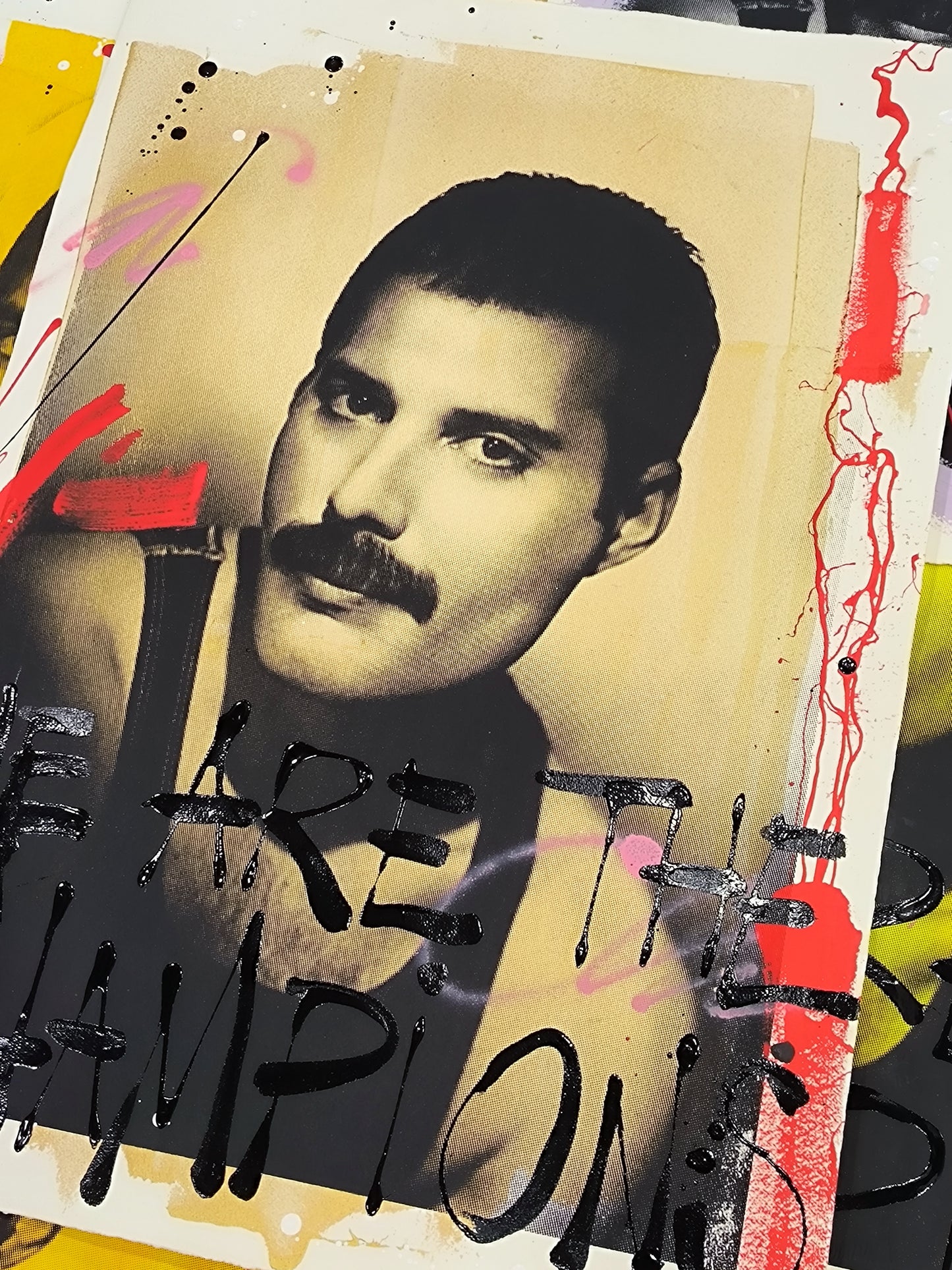 Freddie Mercury - Queen: Arte Urbano Barcelona. Retrato print (original painting on paper)