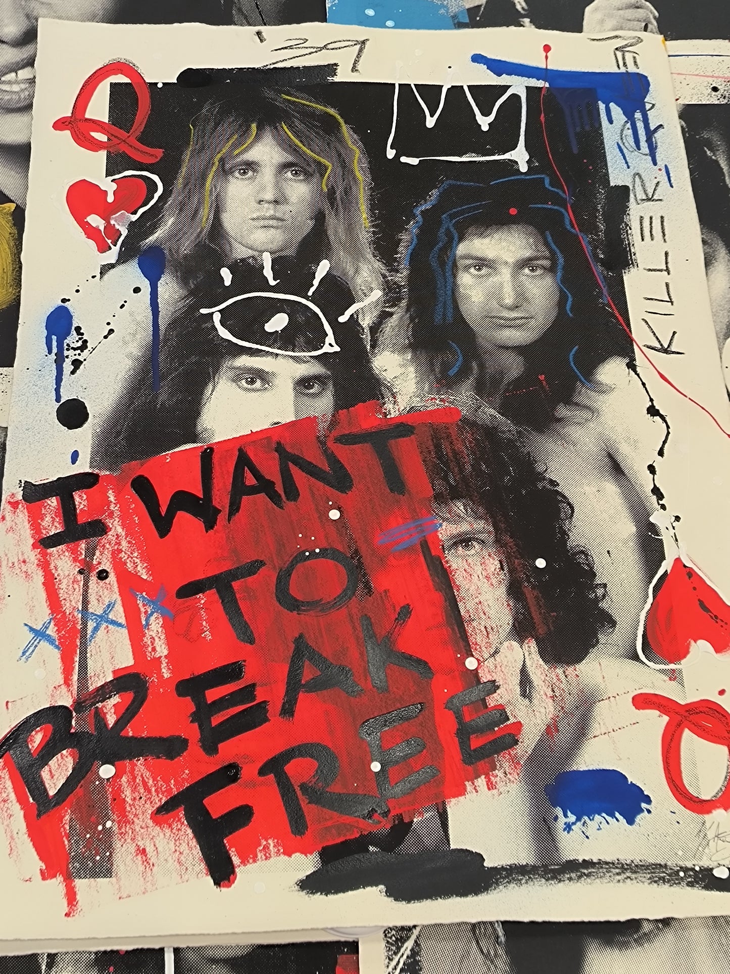Queen - Retrato print (original painting on paper) Arte Urbano Barcelona