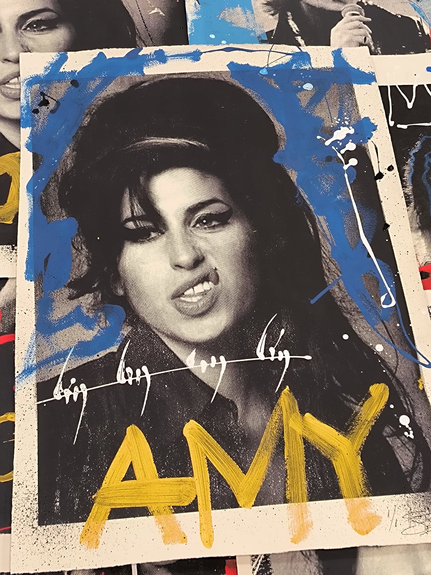 Amy Winehouse - Retrato Print (Original painting on paper) Arte Urbano Contemporaneo Barcelona
