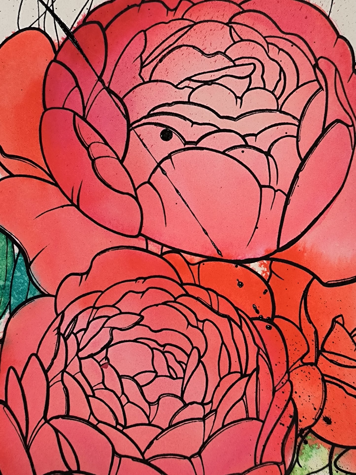 Rosas, Mas Amor Por Favor - Arte Urbano Barcelona. Retrato print (original painting on paper)