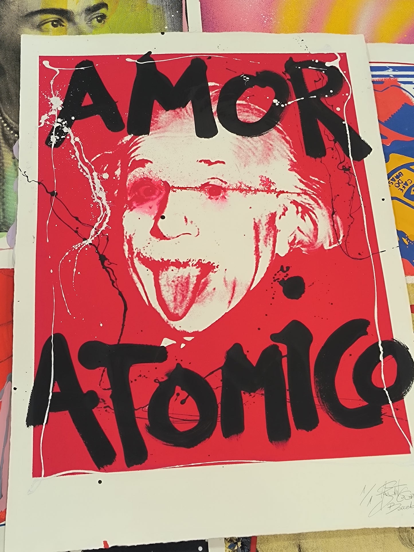 Albert Einstein - Retrato print (original painting on paper) Arte Urbano Barcelona