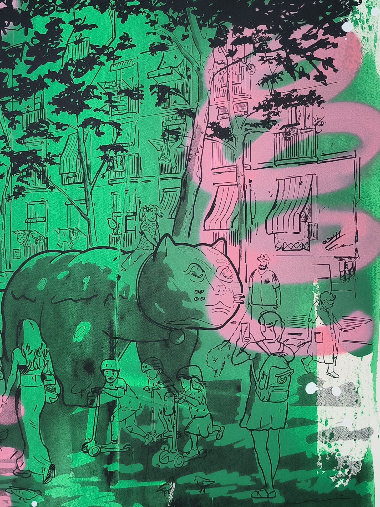 Print Rambla del Raval, Gato de Botero Barcelona