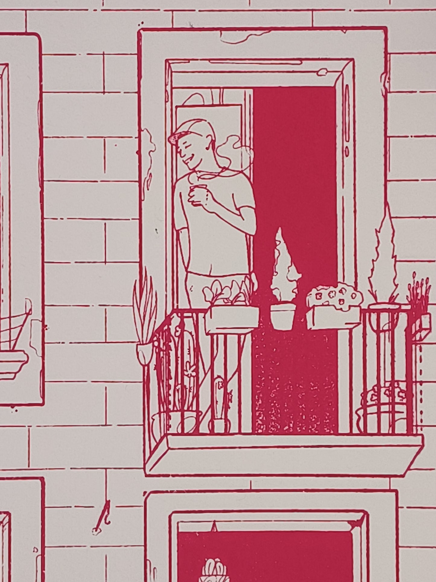 Balcones del Born - Retrato print (Original painting on paper) Arte Urbano Barcelona