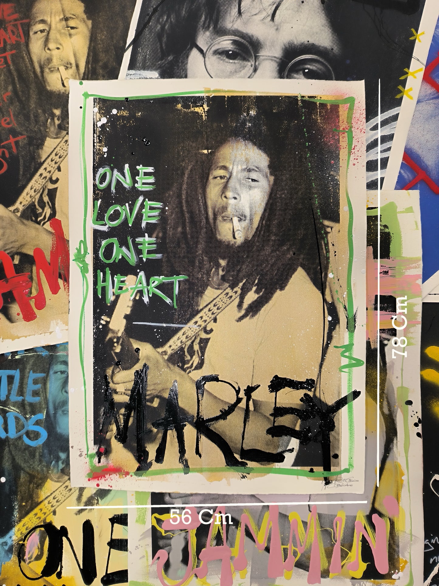 Bob Marley- Retrato print (original painting on paper) Arte Urbano Barcelona