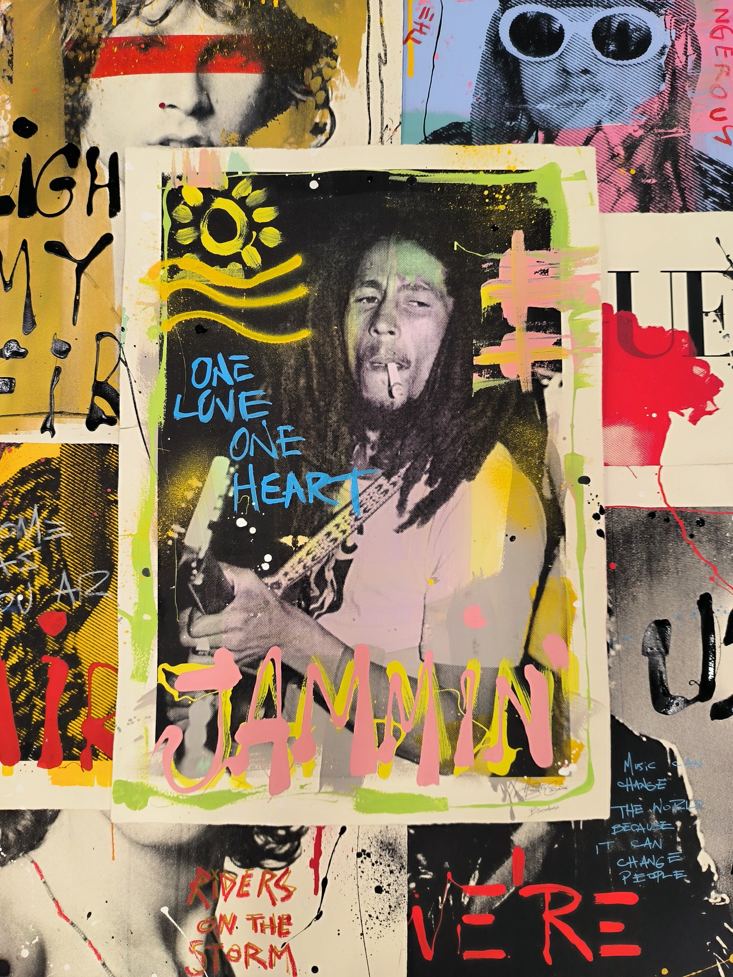 Bob Marley - Retrato print (original painting on paper) Arte Urbano Barcelona